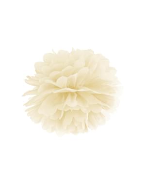 Decorative paper pom-pom in beige measuring 35 cm