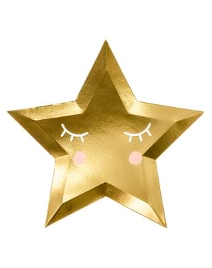 Star-Shaped Plates with Eyelashes and Rosy Chee (27 cm) - Little Star