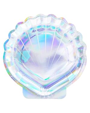 Iridescent Shell-Shaped Plates - Iridescent Mermaid