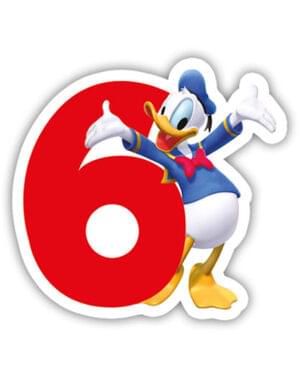 Vidám Mickey Number 6 gyertya - Klubház