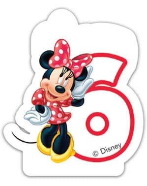 Minnie Mouse Kerze Nummer 6