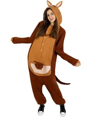 Onesie kangaroe kostuum voor volwassenen