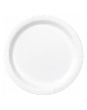 8 Small White Plates (18 cm) - Basic Colours Line