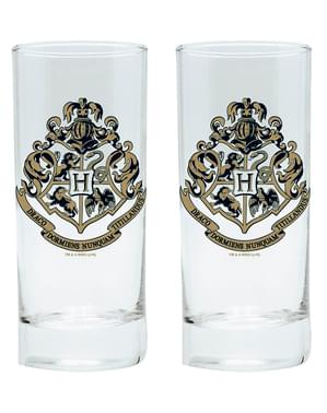 2 glas Hogwarts vapen - Harry Potter