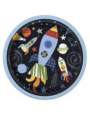 8 platos del espacio (23 cm) - Outer Space