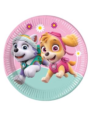 8 platos de Patrulla Canina (23cm) - Skye & Everest