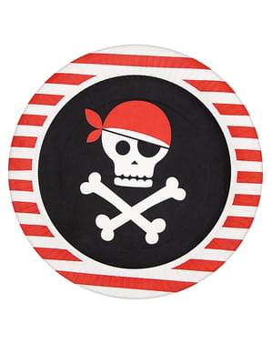 8 platos de piratas (23cm) - Pirates Party