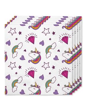 16 Unicorn Napkins (33x33cm) - Lovely Unicorn