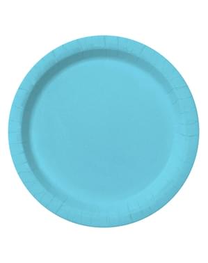 8 platos color azul claro (23cm) - Colores lisos