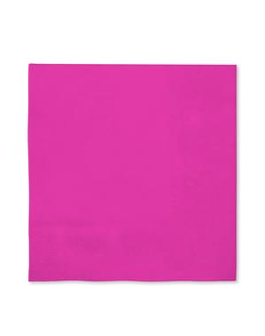 16 Fuchsia Napkins (33x33cm) - Plain Colours