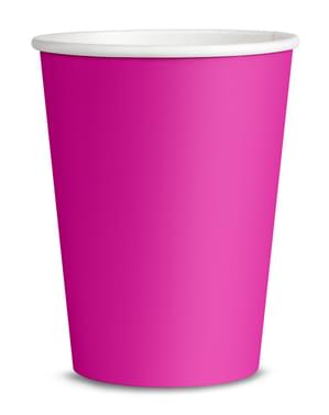 8 vasos color fucsia - Colores lisos