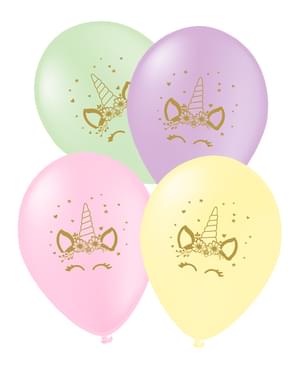 8 Unicorn Balloons - Unicorn Flowers