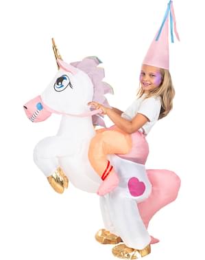 Disfraz a hombros de unicornio hinchable para niños