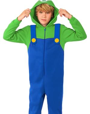 Luigi Onesie Costume for Boys - Super Mario Bros