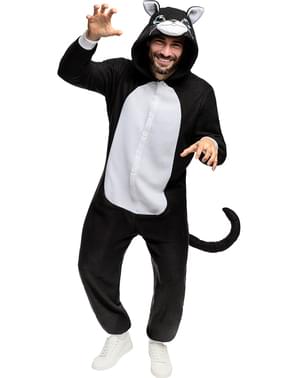 Katten onesie kostuum voor volwassenen