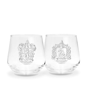 Set 2 glas Gryffindor och Slytherin - Harry Potter