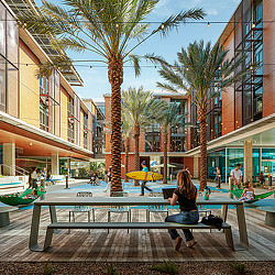 CSULB Parkside North Residence Hall courtyard.