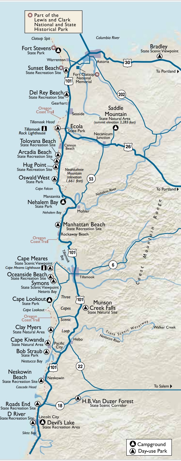 Printable Map Of Oregon Coast