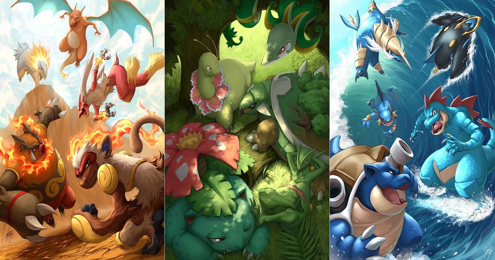 All Pokemon Starters Gen 1 6