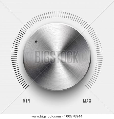 Abstract Technology Volume Knob With Metal Texture