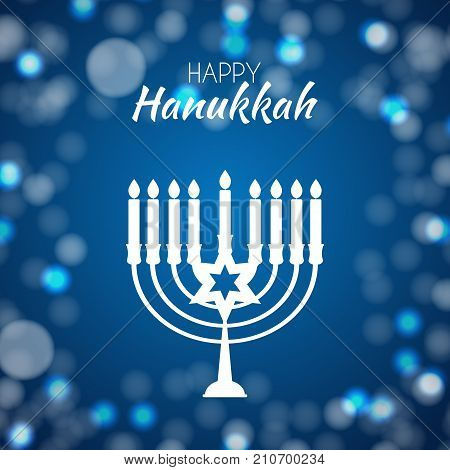 Happy Hanukkah, Jewish Holiday Background. Vector Illustration. Hanukkah is the name of the Jewish holiday. EPS10