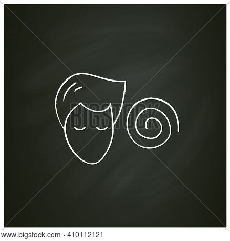 Hypnosis Chalk Icon. Absorbed Or Meditating Person With Hypnotic Helix .psychotherapy, Hypnosis, Min