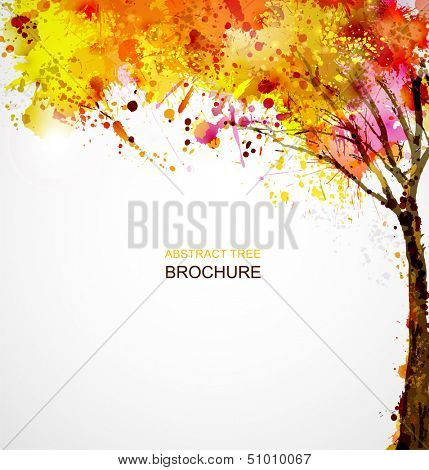 autumn abstract tree forming by blots 