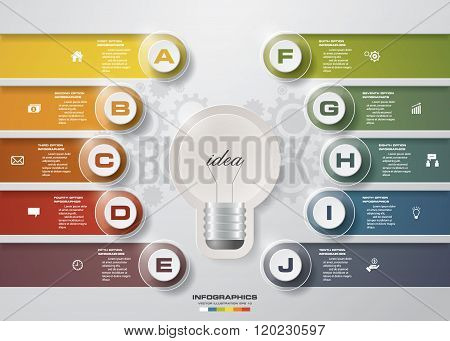 Infographic design template and business concept with 10 options.