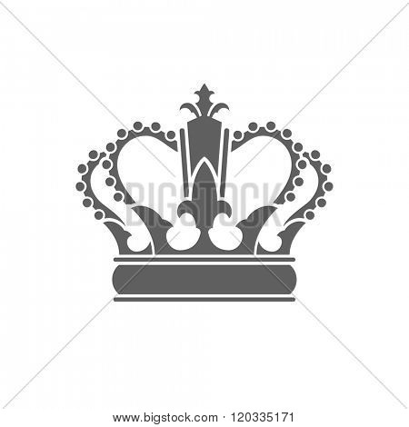 King Crown Logo Vector Illustration. Royal Crown Silhouette Isolated On White Background. Vector object for Labels, Badges, Logos Design. King Logo, Luxury Logo, Crown Symbol, Vintage Logo, Crown Icon