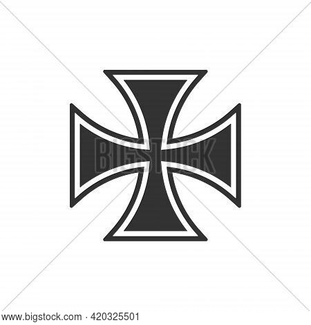 Cross Vector Shape Symbol. Christianity Sign. Christian Religion Icon. Catholic And Protestant Faith