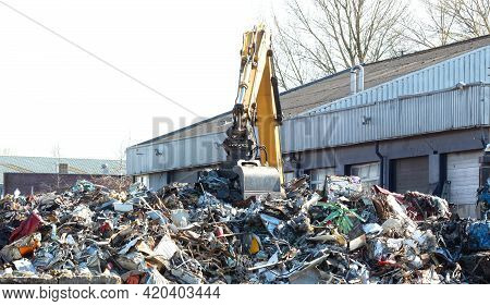 Scrapyard, Lot Of Metal Waiting To Be Processed