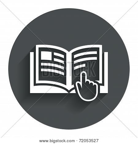 Instruction sign icon. Manual book symbol.