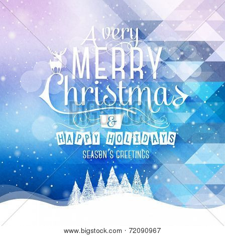 Christmas Greeting Card. Merry Christmas lettering 