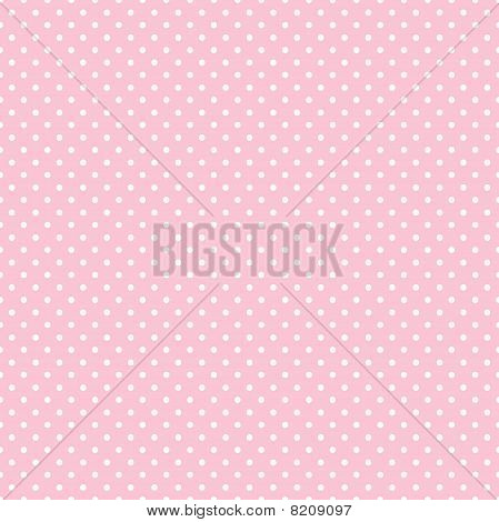 Seamless Polka Dot Pattern, Pastel Pink