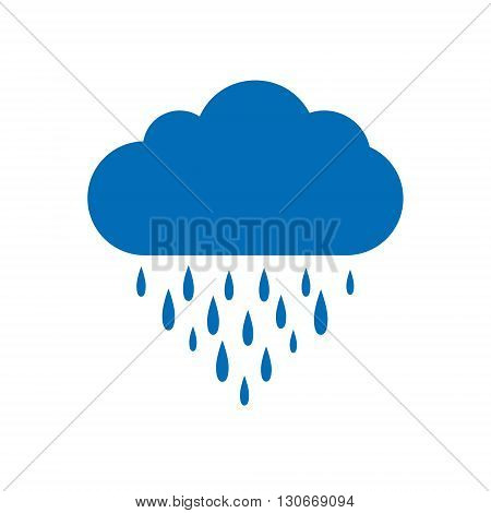 Rain icon, Rain cloud, Blue Rain Cloud, Cloud and rain drops, Cloud icon, Rain icon on a white background.