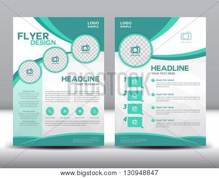 business brochure flyer design layout template in A4 size green brochure template cover design