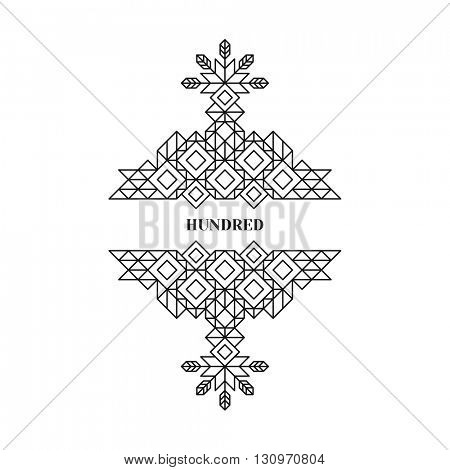 Decorative Design Element in Retro Style. Vector Calligraphic Template. Line Art.