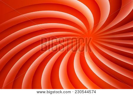 White And Red Rotating Hypnosis Spiral. Optical Illusion. Hypnotic Psychedelic Vector Illustration. 