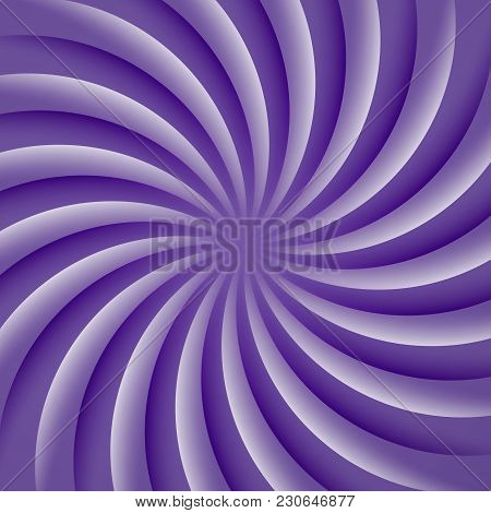 Ultra Violet And White Rotating Hypnosis Spiral. Optical Illusion. Hypnotic Psychedelic Vector Illus