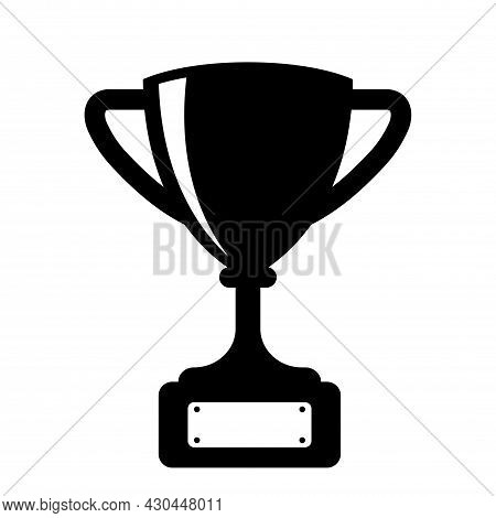 Trophy Cup Icon. Black Cup Isolated On White Background. Winner's Cup. Victory Cup Icon. The Symbol 