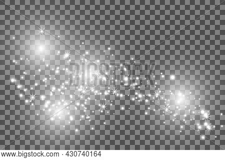 Vector Sparkles On A Transparent Background.the Dust Sparks And Golden Stars Shine With Special Ligh