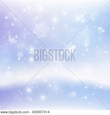 Abstract Xmas Backdrop For Your Text And Design. New Year Eve And Christmas Background With Snowflak