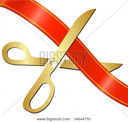 scissors cutting the ribbon