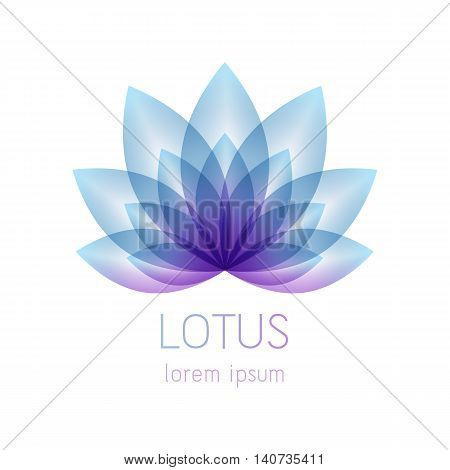 Beautiful lotus flower symbol template. Good for spa, yoga center, beauty salon and medicine logo designs. Esoteric mystic sign.