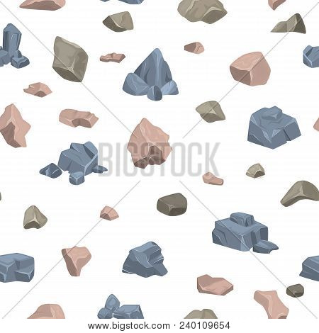 Stone Rock Vector Rockstone Of Rocky Mountain In Rockies Mountainous Cliff With Stony Geological Mat