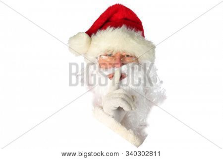 Santa Claus Head. Christmas Santa Claus Head Isolated on white. Room for text. Clipping path. Santa Claus brings gifts to good boys and girls world wide on Christmas Eve. Merry Christmas. Ho Ho Ho.