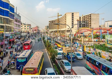 Dhaka,bangladesh - November 5,2019 - In The Streets Of Dhaka. Dhaka Is The Capital And Largest City 