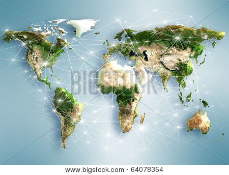 Best Internet Concept of global business from concepts series. Map earth. (Elements of this image furnished by NASA)