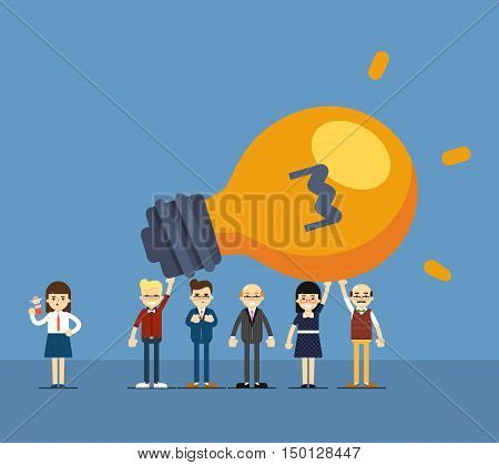 Teamwork people partnership and teamwork business community concept. Cartoon teamwork people characters. Social network of teamwork people. Social media and social network people connect. Teamwork people together vector. Business team and teamwork concept