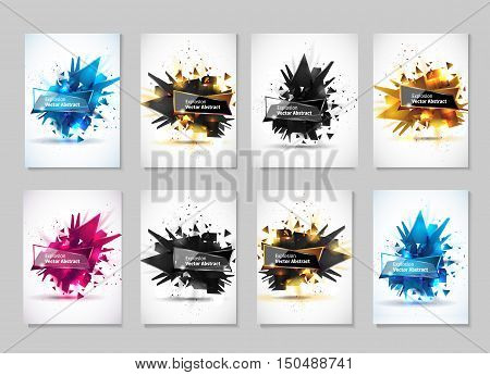 Vector illustration, abstract object, explosion substance matter. Abstract object with the image of the explosion.Abstract template for design.